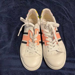 Tory Burch Howell T-Saddle court sneaker white pink